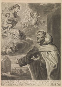 Den hellige Agabus af Jerusalem forguder Maria