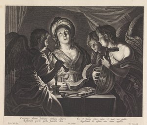 H. Cecilia med tre musikskabende engle