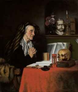 En gammel kvinde beder, ca. 1655