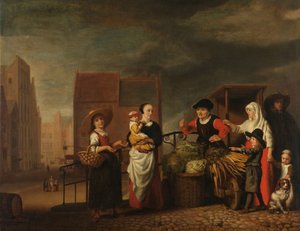 Grøntsagsmarked af Nicolaes Maes