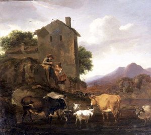 Hyrder med kvæg og geder af Nicolaes Pietersz. Berchem