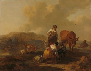 Italiensk Landskab af Nicolaes Pietersz Berchem