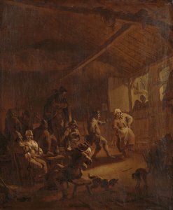 Bønder danser i en lade