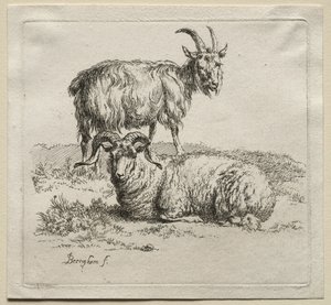Vædder og ged. af Nicolaes Pietersz. Berchem