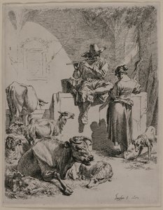 Den rørende hyrde, 1652. af Nicolaes Pietersz. Berchem