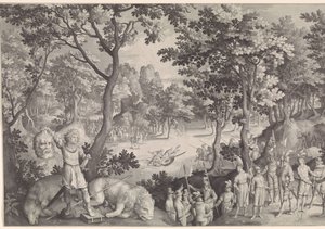 David i Goliat af Nicolaes de Bruyn
