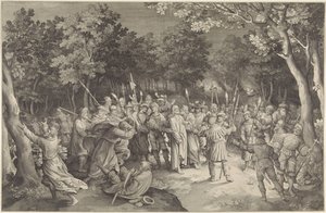 Judas Kys og Kristi arrestation af Nicolaes de Bruyn