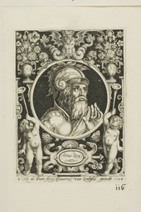 King Arthur, tallerken otte fra The Nine Worthies af Nicolaes de Bruyn