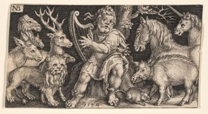 Orfeus fra Kampen mod kimærer og scener fra Æsops fabler af Nicolaes de Bruyn