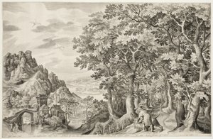 Samson dræber løven af Nicolaes de Bruyn