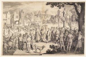 Shadrach, Meshach og Abednego i det brændende komfur af Nicolaes de Bruyn