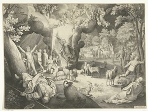 Bebudelse til hyrderne af Nicolaes de Bruyn