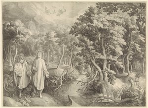 Kristi fristelse i ørkenen af Nicolaes de Bruyn