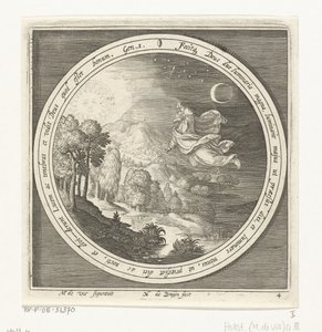 Fjerde skabelsesdag: Gud skaber solen, månen og stjernerne Fra skabelse til uddrivelse fra paradis (serietitel) af Nicolaes de Bruyn