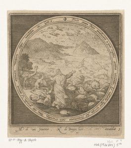 Skabelsens femte dag: Gud skaber fisk og fugle Fra skabelse til uddrivelse fra paradis (serietitel) af Nicolaes de Bruyn