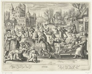 Vinter Hyems (titel på objekt) Four Seasons (serietitel) af Nicolaes de Bruyn