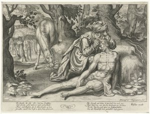 barmhjertige samaritaner af Nicolaes van Geelkercken