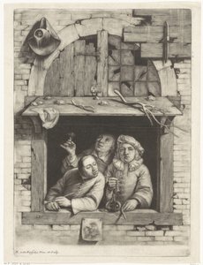 Tre rygere i et vindue