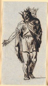 En oldnordisk (?) kongefigur, stående med krone på hovedet af Nicolai Abildgaard