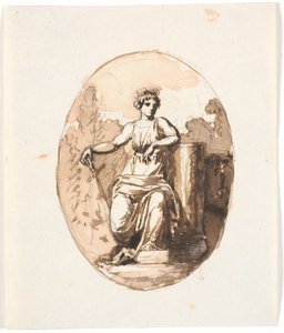 En siddende kvindefigur, allegori på styrken eller bestandigheden af Nicolai Abildgaard