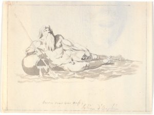 Oceanet, en liggende havgud af Nicolai Abildgaard