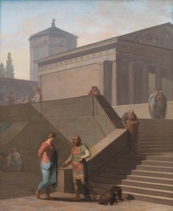 Pamphilius og hans tjener Davus. Fra Terences Andria af Nicolai Abildgaard