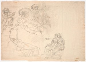 Scene af Shakespeares Henrik VIII (4. akt 2. scene) af Nicolai Abildgaard