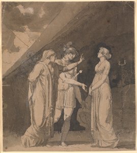 Scene fra Voltaires "Le triumvirat", formentlig 2. akt, 2. scene af Nicolai Abildgaard