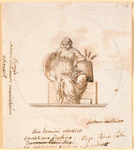 Siddende allegorisk kvindefigur af Nicolai Abildgaard