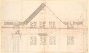 Spurveskjuls facade af Nicolai Abildgaard
