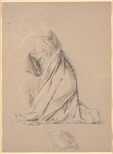 Studie til den knælende figur, der symboliserer Holsten på Christian I-billedet til Christiansborg af Nicolai Abildgaard