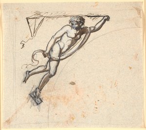 Svævende figur med en drage i hånden af Nicolai Abildgaard