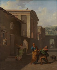 Jordemoderen tager afsked med pigen fra Andros af Nicolai Abraham Abildgaard