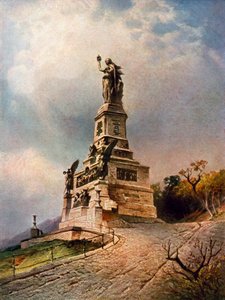 Niederwald-monumentet (farve litho) af Nicolai Astudin