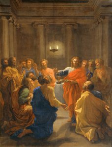 Jesus Kristus indstifter eukaristien ... af Nicolas (attr.to) Poussin