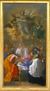 Saint Francois-Xavier kalder datteren til en indbygger i Cangoxima i Japan tilbage til livet - Saint Francis-Xavier genopliver en indbygger i Cangoxima i Japan ... af Nicolas (attr.to) Poussin