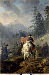 Napoleon Bonaparte krydsede Col de Saint Bernard - af Nicolas-Antoine Taunay, oliemaleri