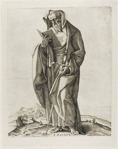 En gammel mand stående: Saint Paul af Nicolas Beatrizet