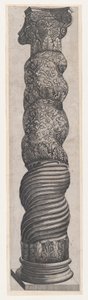 Mirror of Roman Magnificence: Grotesque Winding Column in St. Peters, 1500-tallet..., 1500-tallet. af Nicolas Beatrizet