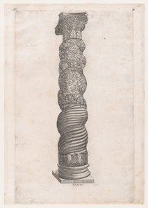 Mirror of Roman Magnificence: Grotesque Winding Column in St. Peters, 1500-tallet..., 1500-tallet. af Nicolas Beatrizet
