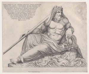 Mirror of Roman Magnificence: The Ocean God, 1560., 1560. af Nicolas Beatrizet
