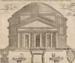 Mirror of Roman Magnificence: The Pantheon, 1649., 1649. af Nicolas Beatrizet