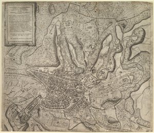 Mirror of Roman Magnificence: Udsigt over Rom fra Vesten, 1557. af Nicolas Beatrizet