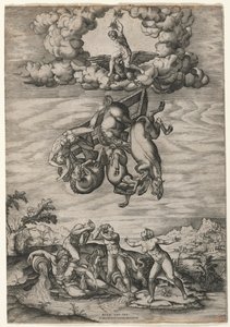 Phaetons fald, ca. 1545. af Nicolas Beatrizet