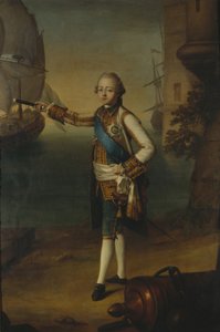 Portræt af storhertug Pavel Petrovich 1754-1801 i admiraluniform, 1769 af Nicolas Benjamin Delapierre