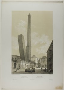 Bologna: Asinelli- og Garisenda-tårnene, planche 40 fra Italie Monumentale et Pittoresque