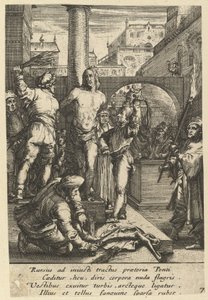 The flagellation of Christ, fra The Passion of Christ, midten af det 17. århundrede. af Nicolas Cochin