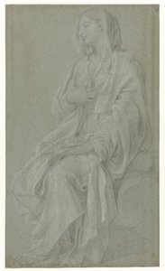 Siddende Madonna af Nicolas Colombel