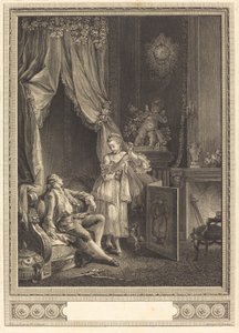Det udmattede kogger af Nicolas Delaunay after Pierre Antoine Baudouin