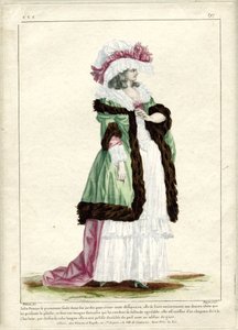 Gallerie des Modes et Costumes Francais, 1785, CCC 297: Pretty Woman walking alone... af Nicolas Dupin